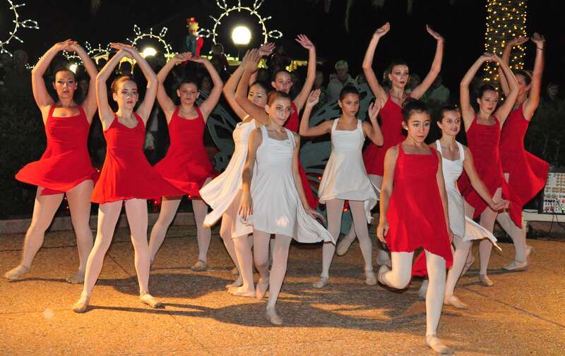 Young ladies from the "Gulf Coast Dancenter" perform at the "Holiday Garden Lights", at the Florida Botanical Gardens in Largo