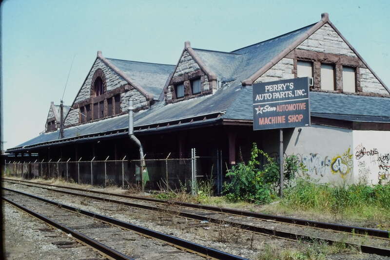 The former Holyoke station building in August 1996