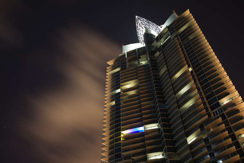 Jade Beach @ Sunny Isles, by architect Carlos Ott.

No photoshop. No processing. The effect comes form the movement of the clouds due to the long exposure.