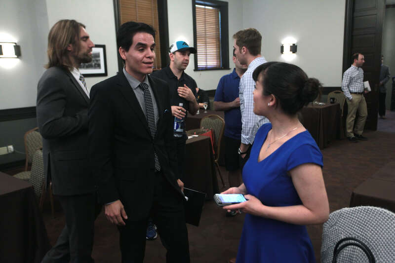 State Representative Juan Mendez speaking with attendees at an event titled "How to Get Elected Before You Are 30" hosted by the Center for Political Thought &amp; Leadership at Arizona State University in Tempe, Arizona.

Please attribute to Gage