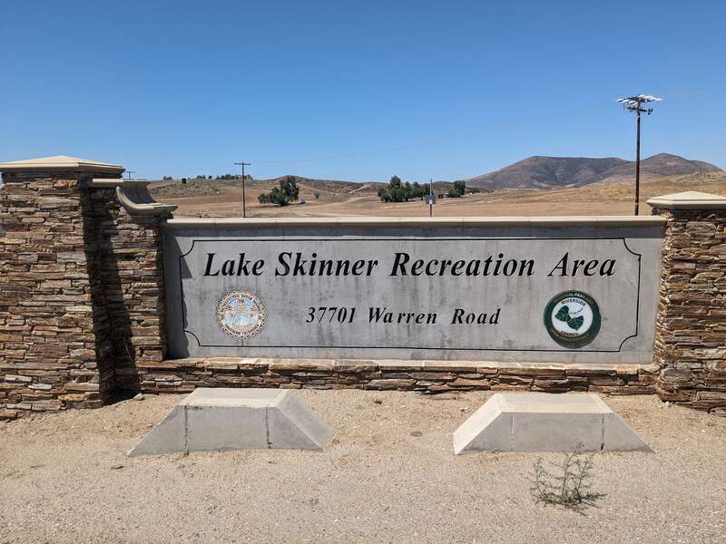 Sign at Lake Skinner Recreational area