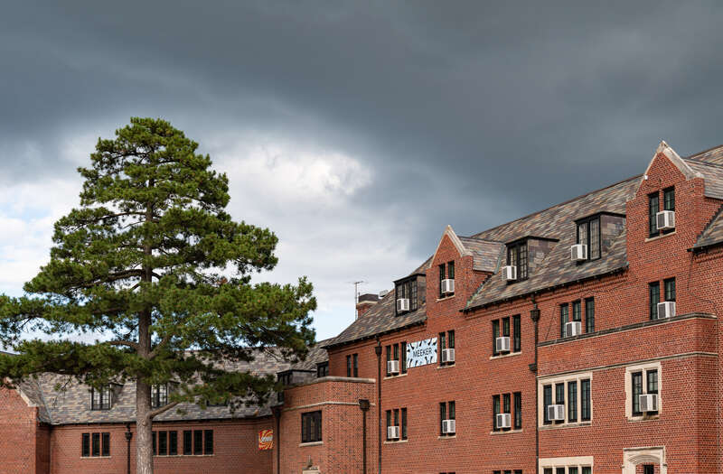 Meeker House, a co-ed dormatory at the Iowa State University college campus in Ames, Iowa.