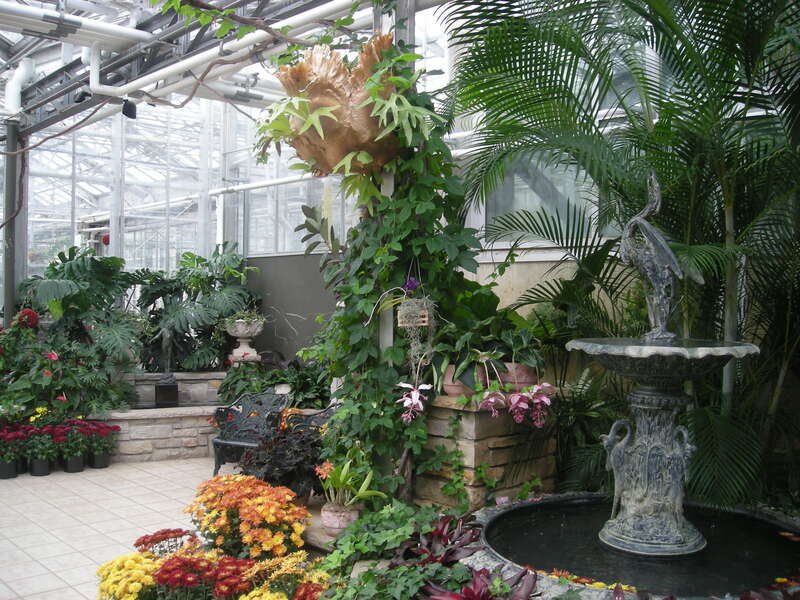 The interior of the Earl and Donnalee Holton Victorian Garden at the Frederik Meijer Gardens &amp; Sculpture Park in Grand Rapids Township, Michigan (United States).