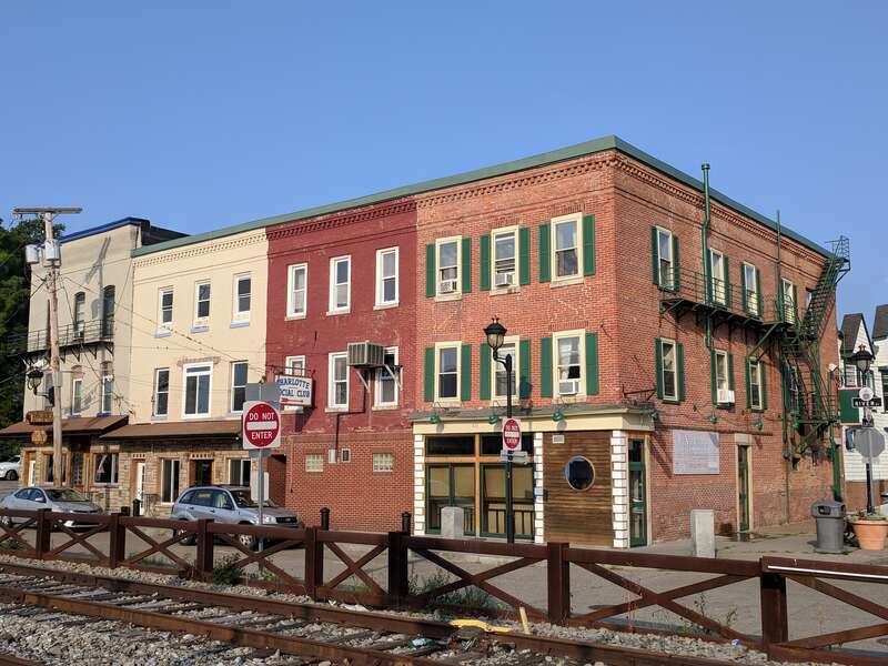Buildings on River Street in en:Charlotte, Rochester, New York