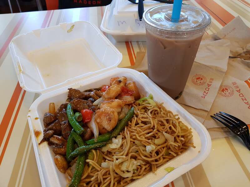 A food and drink from Panda Express in Oakland, California.
