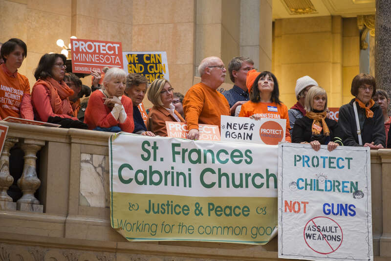 St. Paul, Minnesota
February 22, 2018
About 1000 people filled the Minnesota capitol rotunda to demand stricter gun control laws. They protested against "stand your ground" and "permit-less carry" laws and demanded stricter laws on guns such as a ban