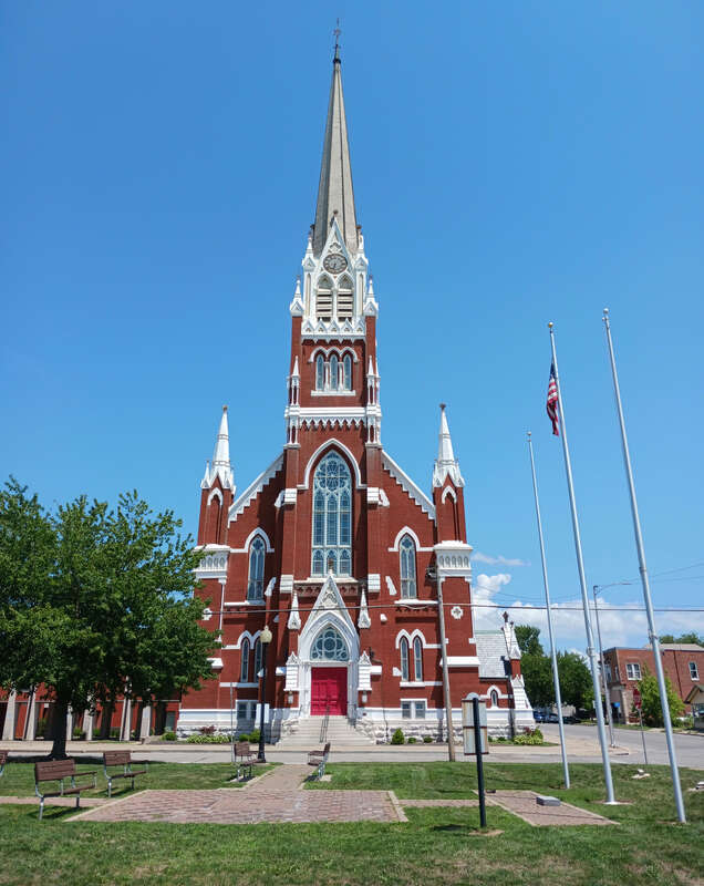 Salem Evangelical United Church of Christ is on South 9th Street in Quincy, Illinois in Adams County. The congregation dates back to 1847 with the present building being built in 1877. It is part of the South Side German Historic District.