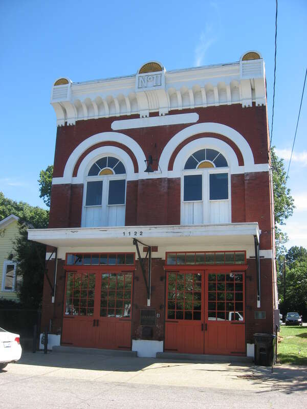 Front of the former Steam Engine Company No. 11, located at 1122 Rogers Street in Louisville, Kentucky, United States.  Built in 1883, it is listed on the National Register of Historic Places.