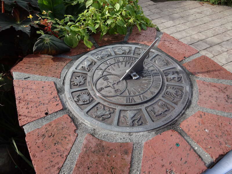 Sundial in Mission San Buenaventura courtyard