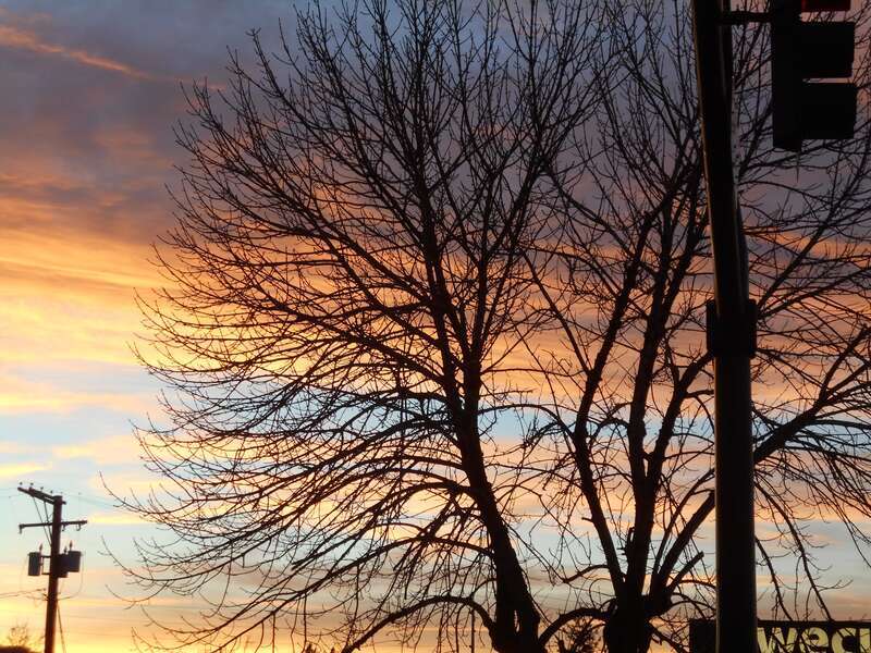 Sunset near Holly Street and Whatcom Educational Credit Union