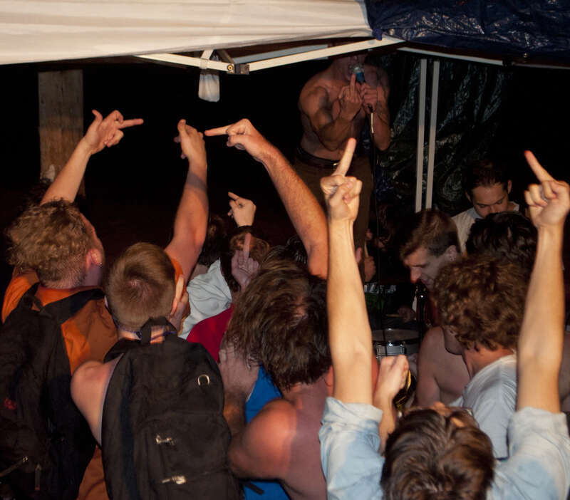 Crowd goes crazy during Support The Troopz show at the Village Green Records' Back 2 School. Muncie, IN, 9/10/11. Rafaela Ely©2011