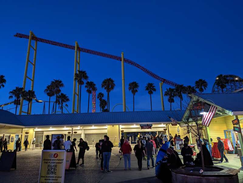 The ride at night.