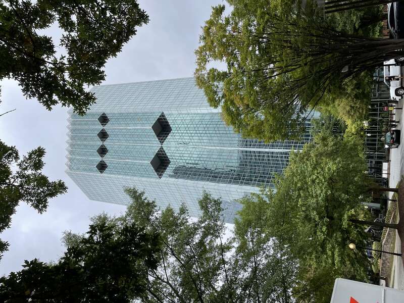 Photo of the Tower Place 100 building in the Buckhead district of Atlanta, Georgia. Photo taken from the southeast.
