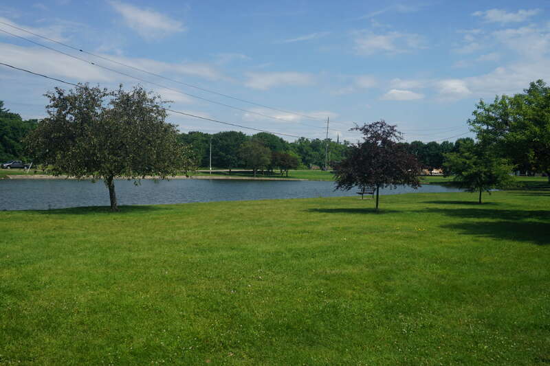 The pond at Traxler Park in Janesville, Wisconsin (United States).