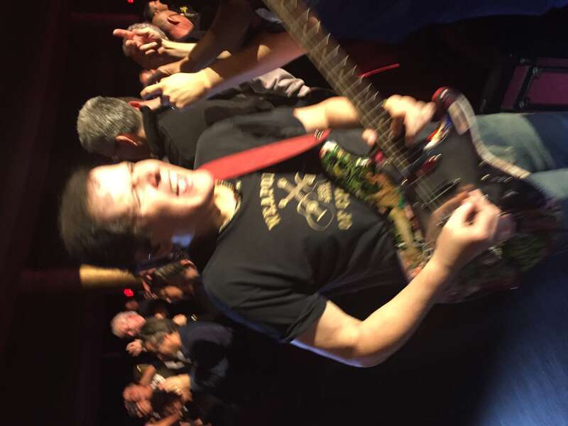Trevor Rabin playing a guitar solo during "Owner of a Lonely Heart" - 29-Oct-2016 Anderson Rabin Wakeman concert, Goodyear Theater, Akron, Ohio