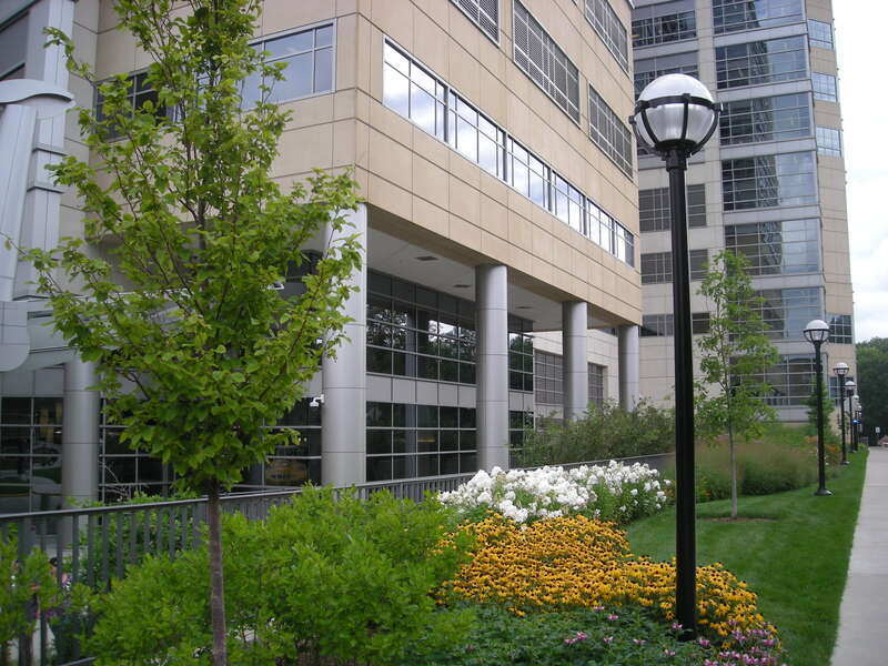 The C.S. Mott Children's Hospital and Von Voigtlander Women's Hospital on the medical campus of the University of Michigan in Ann Arbor, Michigan (United States).