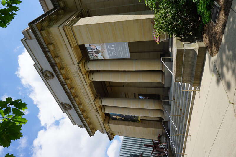 The exterior of the University of Michigan Museum of Art in Ann Arbor, Michigan (United States).