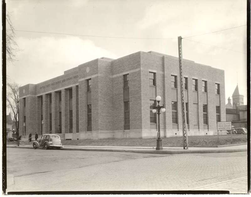 U.S. Post Office and Court House (1938)
Completed in 1938.
Supervising Architect: Louis A. Simon

The U.S. District Court for the Western District of Wisconsin met here until 2000. Now the Federal Building Lofts.