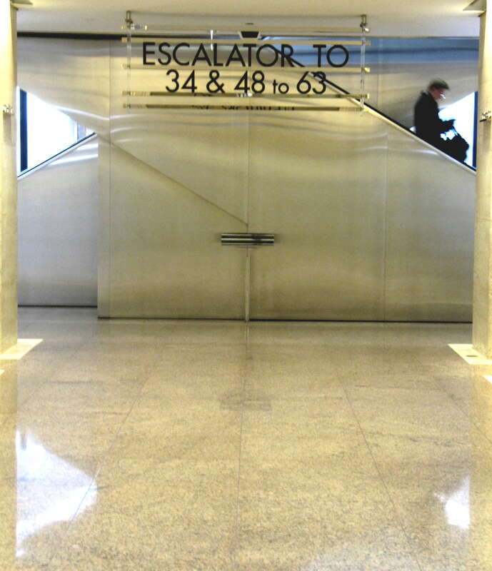 This is what the sky lobby looked like with large F-stop and short shutter - I like both pics - this is  more static but much better reflections.