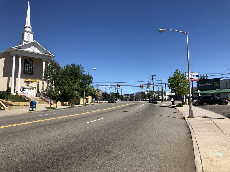 View north along Hudson County Route 501 (John F Kennedy Boulevard) between 50th Street and 51st Street on the border of North Bergen Township and West New York in Hudson County, New Jersey