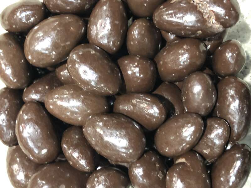 A sample of Goodfield's Double Dipped Almonds in Rochelle Park, Bergen County, New Jersey
