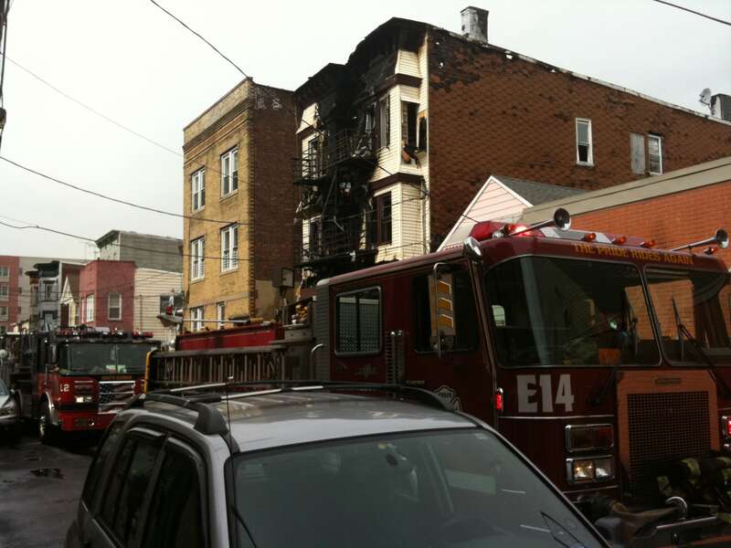 A house on 40th Street between Bergenline Avenue and Kennedy Boulevard in Union City, New Jersey that was damaged by a fire on the morning of March 10, 2010. Photo by Luigi Novi. This photo may be used for any purpose, provided that the photographer
