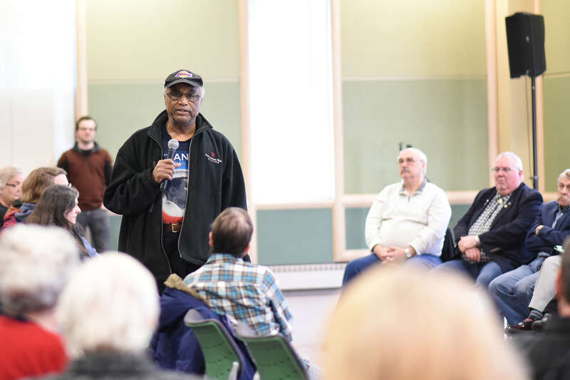 On Saturday, March 9, 2024, many Anchorage legislators participated in a Town Hall event at UAA's Cuddy Hall. Participants voiced concerns about topics ranging from education funding to energy and artificial intelligence.
Photo credit: "Photo used