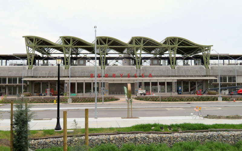 Berryessa station under construction station in March 2018