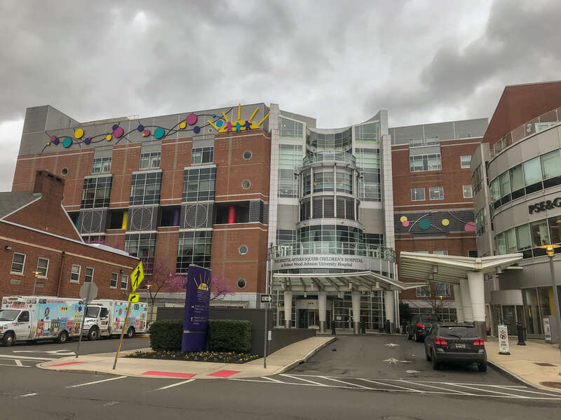 The front facade of Bristol-Myers Squibb Children's Hospital.