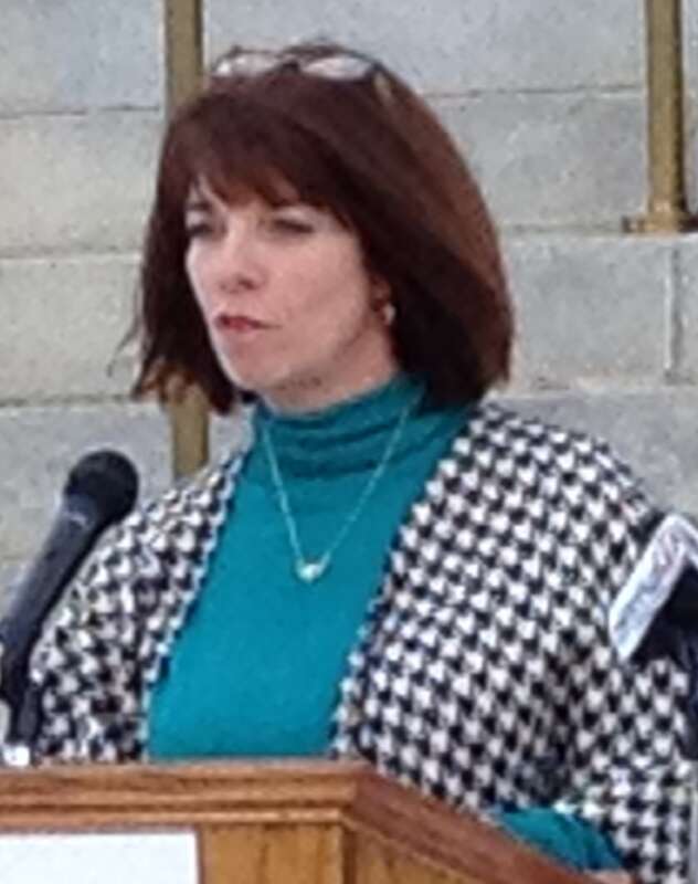 Cheri Barry, former mayor of Meridian, Mississippi, speaking at the dedication ceremony after the restoration of Meridian City Hall on January 31, 2012