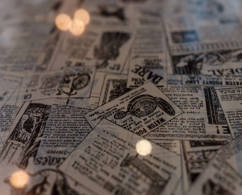 Close-up of table, Local Press Eatery, Sheboygan, Wisconsin, US