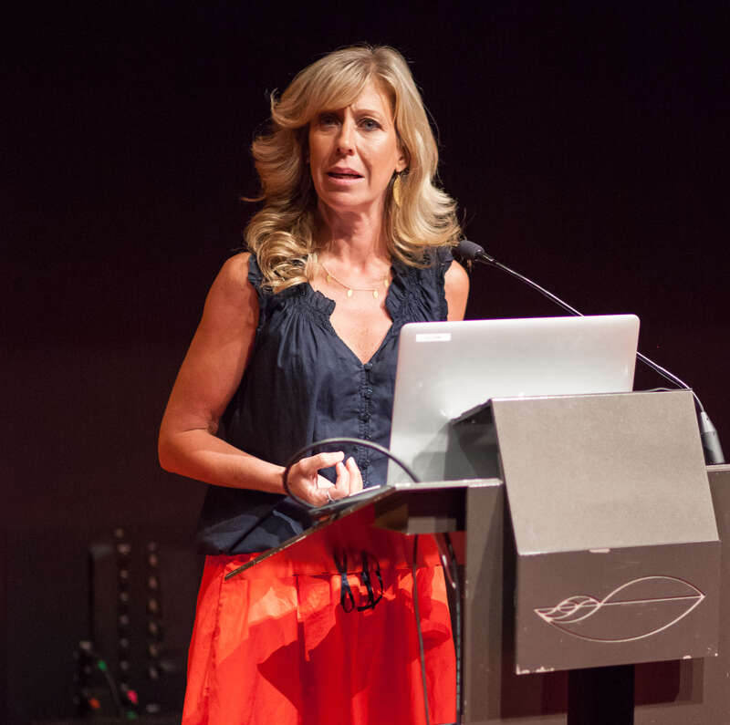 Colleen Patrick-Goudreau speaks at Cow-Con, the Cowspiracy conference, Berkeley, September 2016.