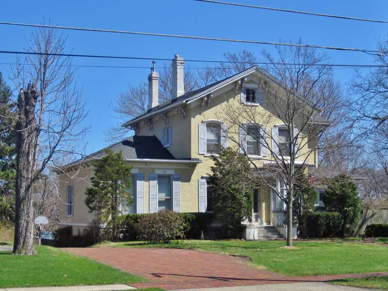 David Ballenstine House in the Near North Historic District, Waukegan, IL (1858, altered c. 1874). Ballenstine operated a chain of retail stores. He also owned a distillery in Waukegan. He was named president of the Waukegan Board of Trustees in 1850