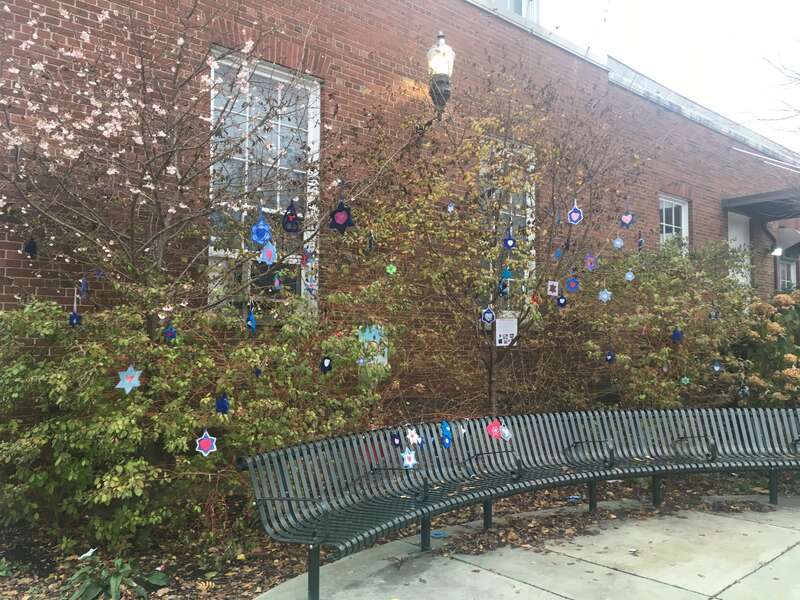 After the Pittsburgh Tree of Life Synagogue shooting event, locals knitted David stars and hang them along the Murray Ave, where one of the largest Jewish community is located.