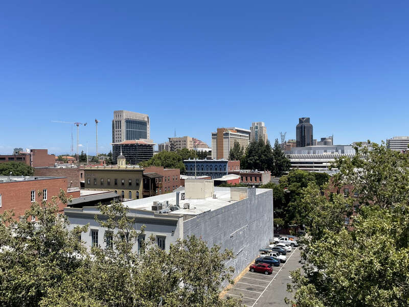 Taken while on the Waterfront Wheel, this is a view of Downtown Sacramento from the wheel.