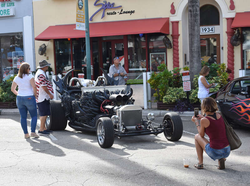 The Dream Car Classic Car Show on Hollywood Boulevard in Hollywood, Florida.