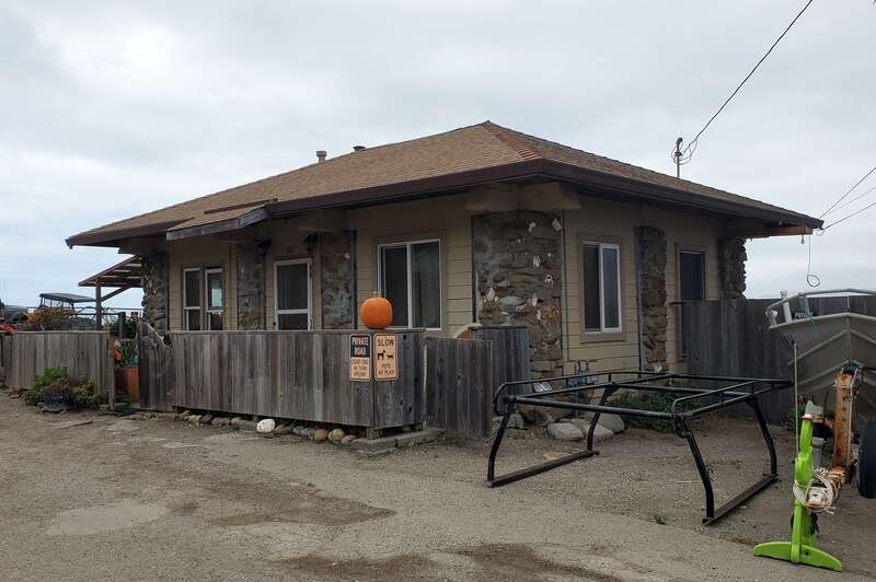The former Tobin station of the Ocean Shore Railroad, seen in September 2023