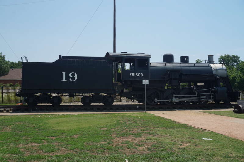 Lake Superior &amp; Ishpeming ALCO 2-8-0 No. 19 at the Frisco Heritage Center in Frisco, Texas (United States).