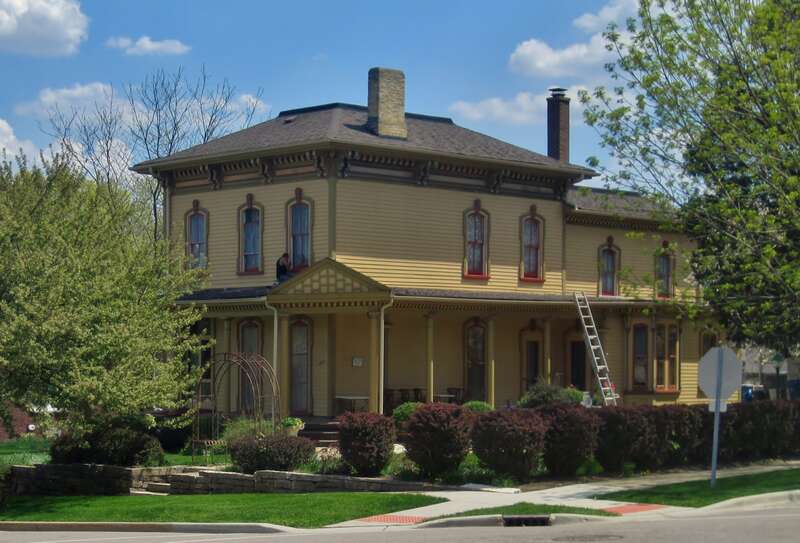 George C. Hawley House in the Dundee Township Historic District in West Dundee (1873). Hawley was a brickmaker and carpenter, and built his own house. Charles F. Todd bought the house in 1901.