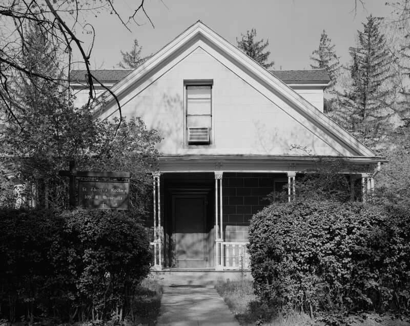 Front of the Gov. James W. Nye Mansion, located at 108 N. Minnesota Street in Carson City, Nevada, United States.  Built in 1860, it is listed on the National Register of Historic Places.