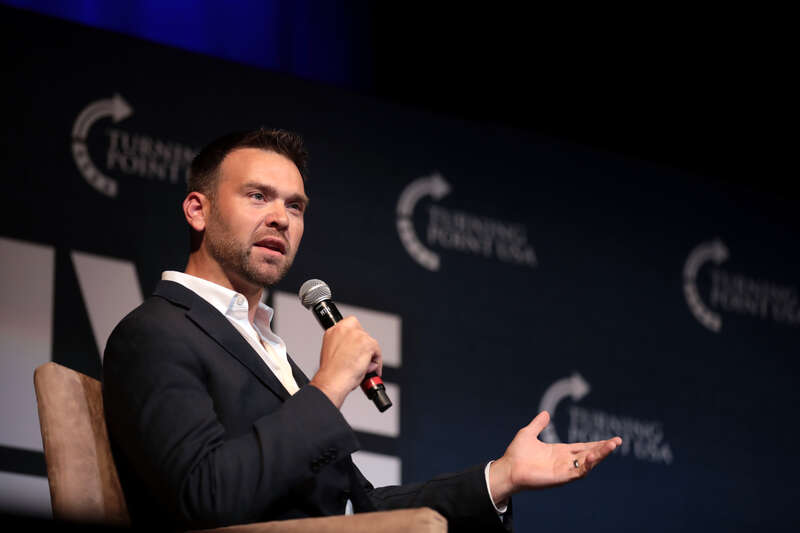 Jack Posobiec speaking with attendees at the University of Delaware tour stop of the "Live Free" tour at Mitchell Hall in Newark, Delaware.

Please attribute to Gage Skidmore if used elsewhere.