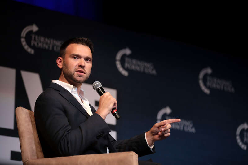 Jack Posobiec speaking with attendees at the University of Delaware tour stop of the "Live Free" tour at Mitchell Hall in Newark, Delaware.

Please attribute to Gage Skidmore if used elsewhere.