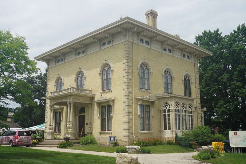 The Lincoln–Tallman House (currently the Rock County Historical Society) in Janesville, Wisconsin (United States).
