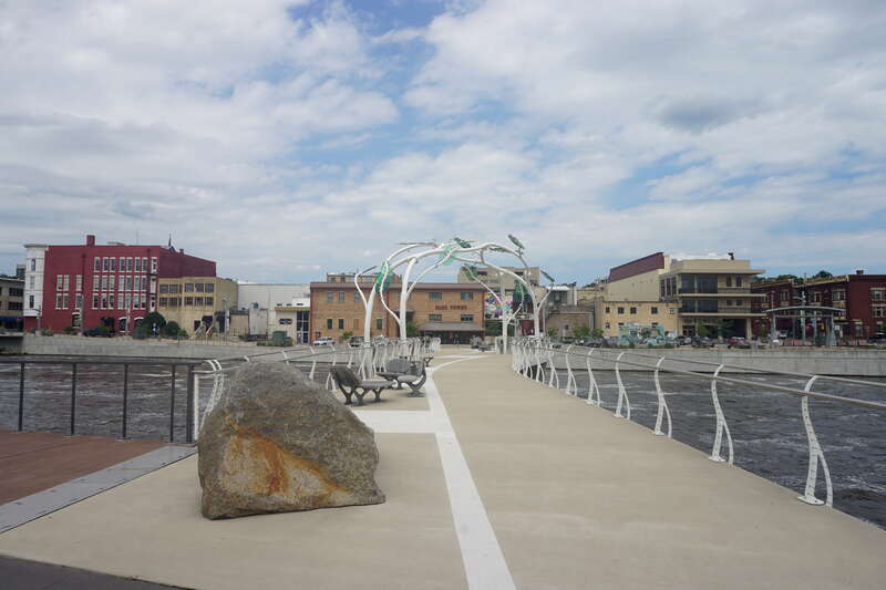 The Blain Gilbertson Family Heritage Bridge in Janesville, Wisconsin (United States).