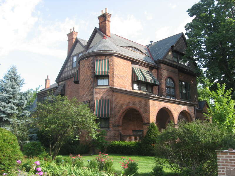 Front of the John B. Tytus House, located at 300 S. Main Street in Middletown, Ohio, United States.  Built in 1875, it has been designated a National Historic Landmark, and it is part of the South Main Street District, a historic district that is