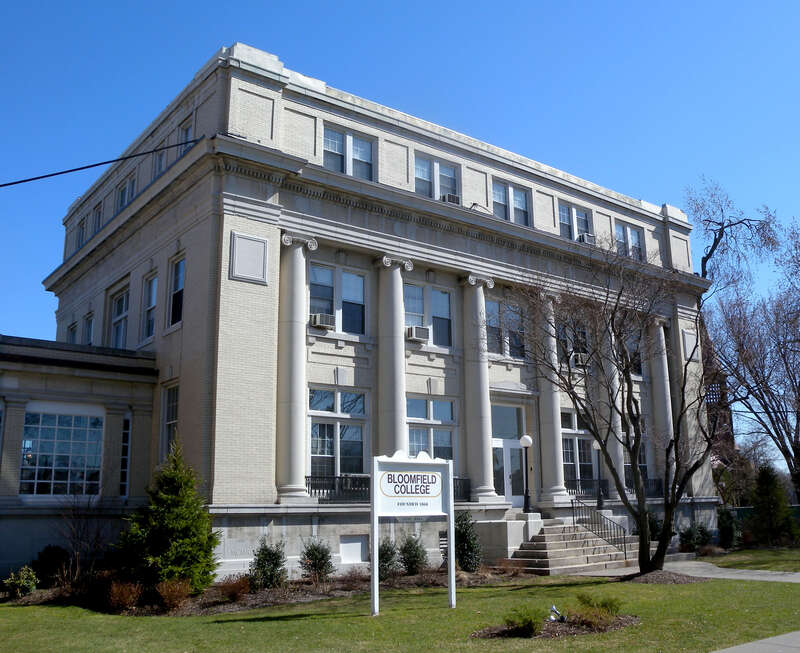 Looking southeast at Knox Hall on a sunny early afternoon.