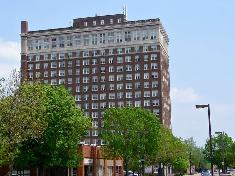 LeClaire Hotel on the NRHP since February 4, 1994. At corner of 19th St. and 5th Ave., Moline, Rock County, Illinois. Fifteen-story Renaissance Revival and Commercial style hotel that opened in 1922. It was the tallest building the Quad Cities when