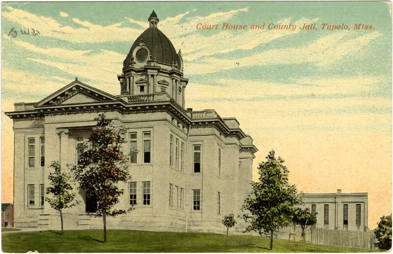 The courthouse and county jail at Tupelo, Mississippi.