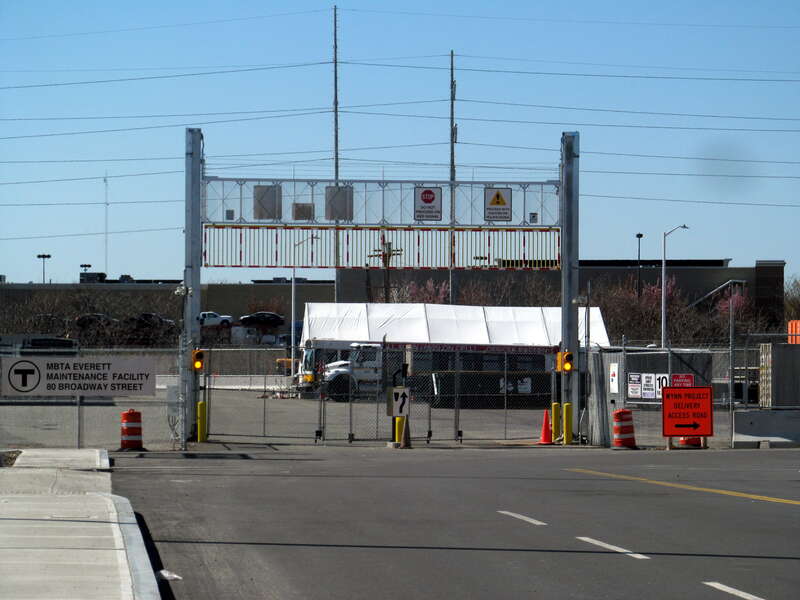 The main gate at Everett Shops in April 2017