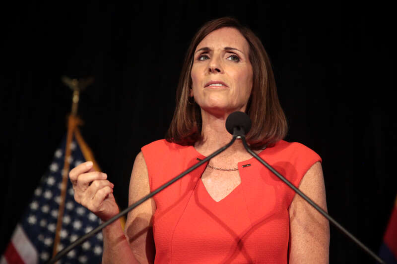U.S. Congresswoman Martha McSally speaking with supporters at a primary election night victory party, for the U.S. Senate race in Arizona, at Culinary Dropout in Tempe, Arizona.

Please attribute to Gage Skidmore if used elsewhere.